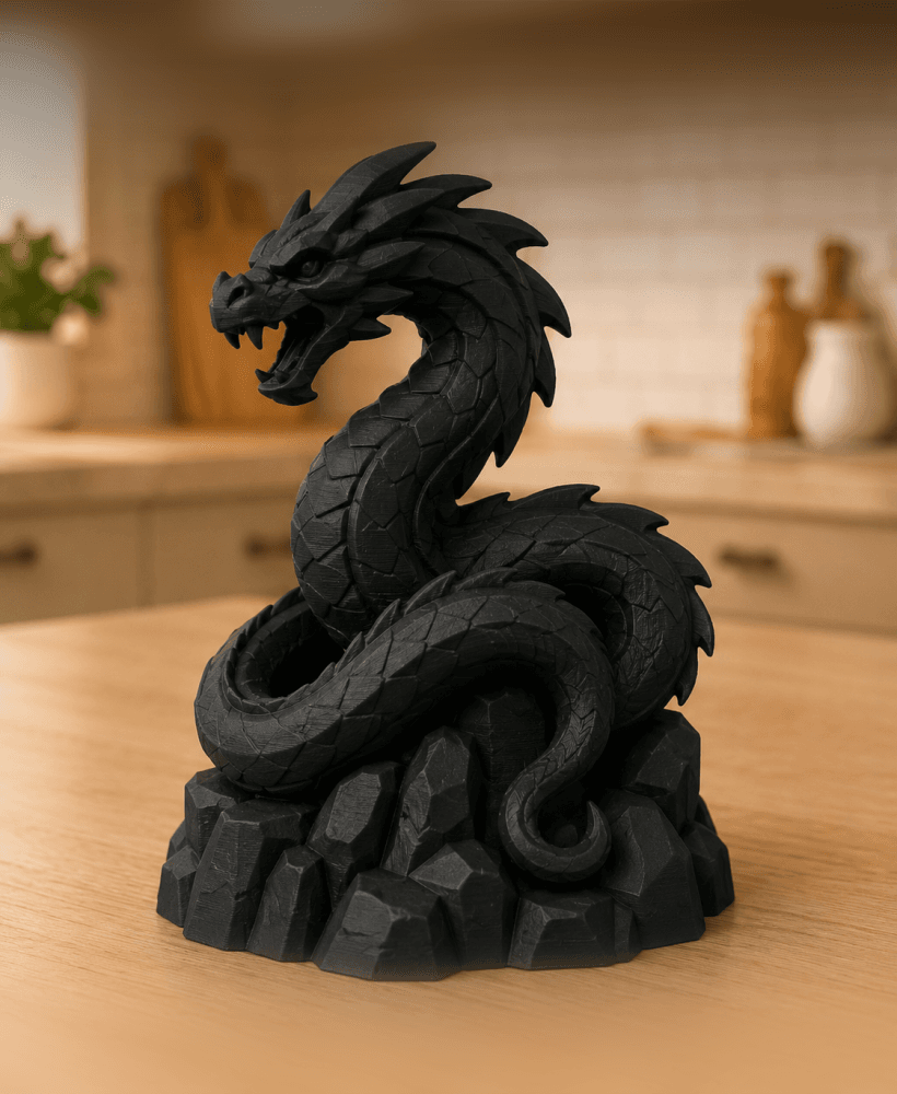 Black Serpent Dragon STL 3d model