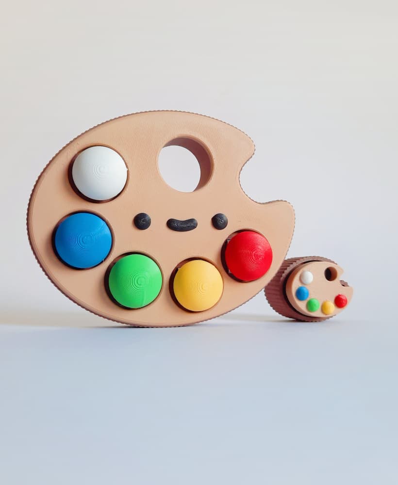 Cute Clicker Paint Palette Collection | No AMS | Print-in-place | Support-free 3d model