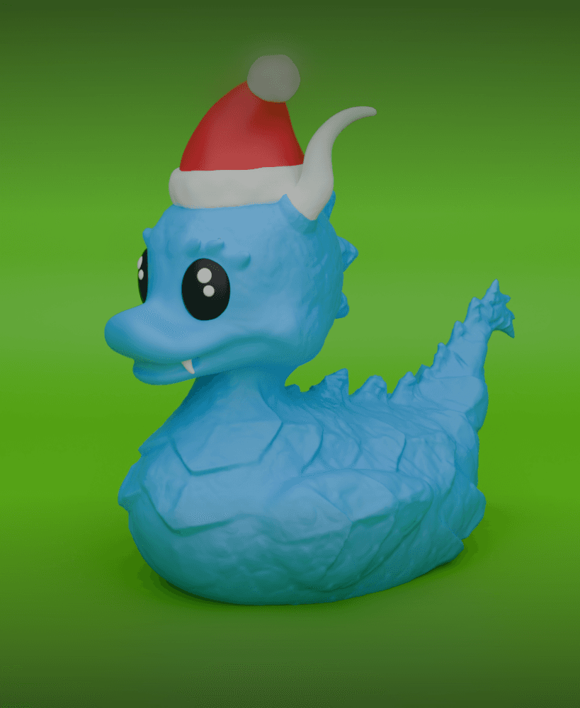 Dragon Duck with Santa Hat (Seasonal Edition) 3d model