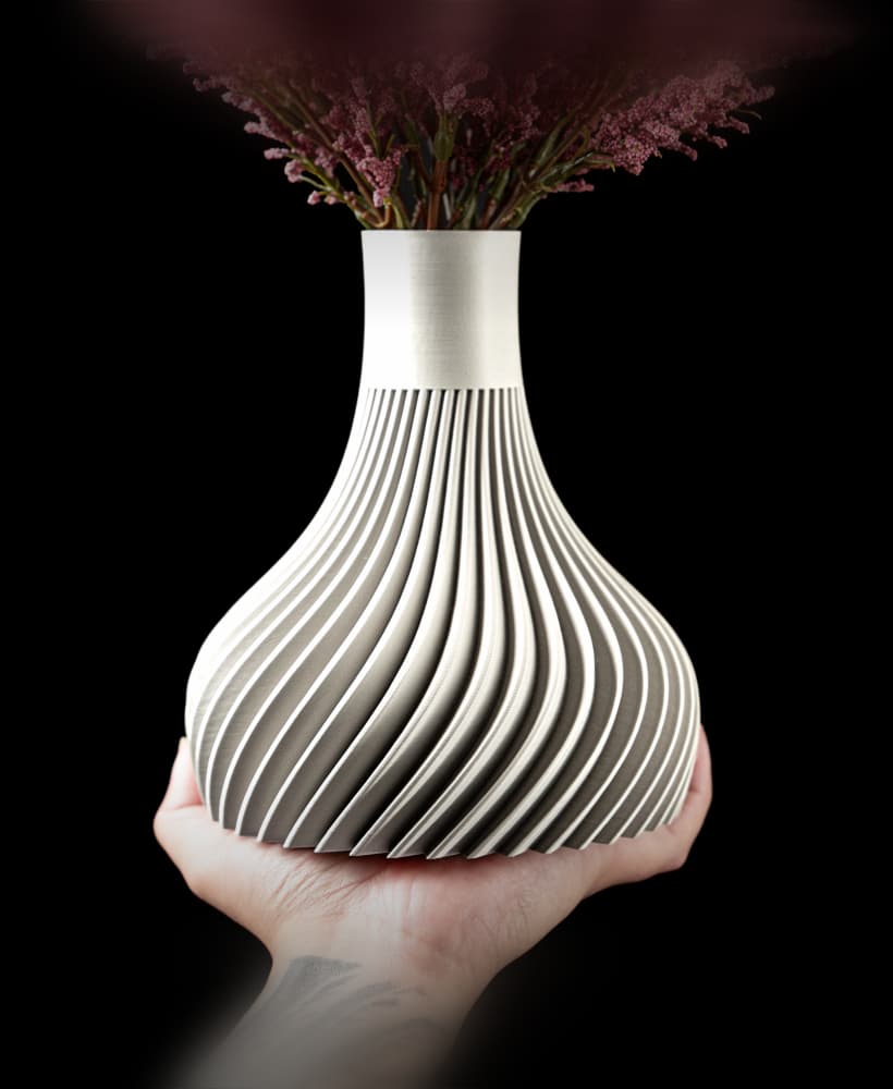 Ridged Flower Vase by MODERN MACHINE 3d model