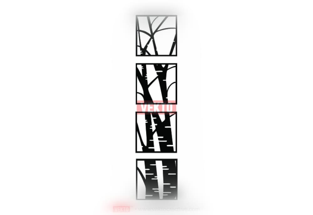 Set Cuadros de Árbol – Tree Wall Art Set STL – Nature Silhouette 3D Prints 3d model