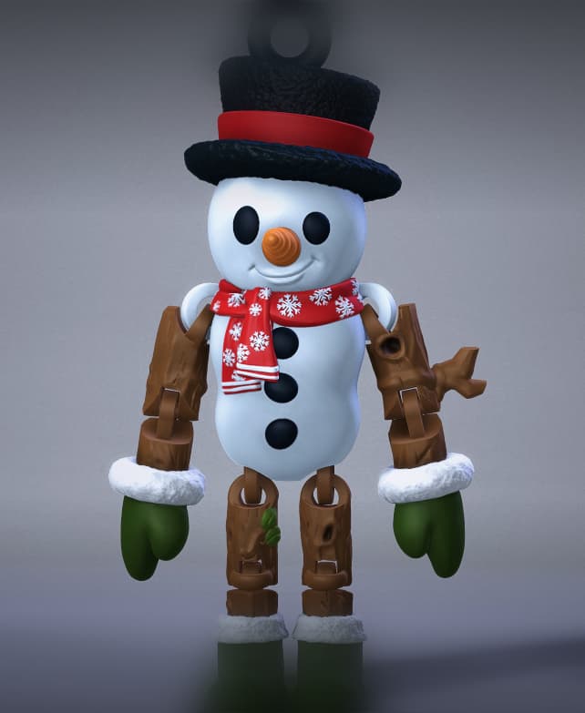 Flexi Snowman Ornament 3d model