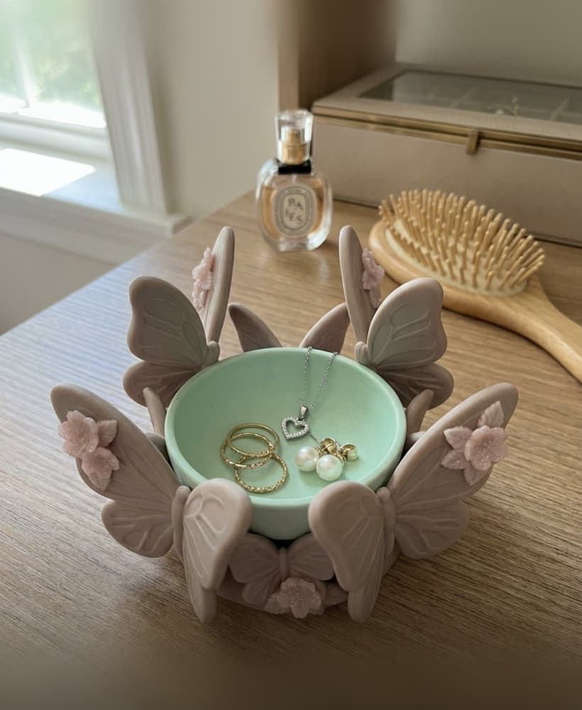 Butterfly Coquette Jewelry Catchall Tray 3d model