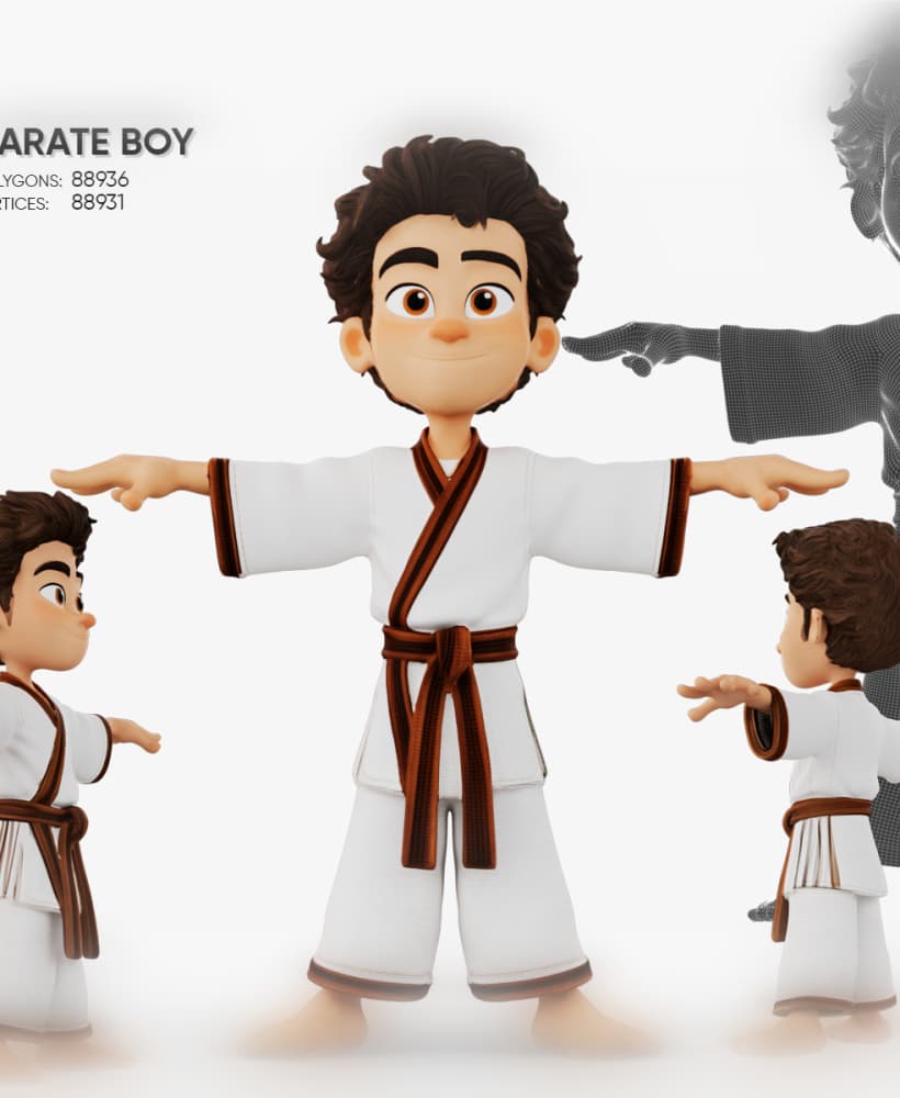 Joyful Karate Kid 3d model