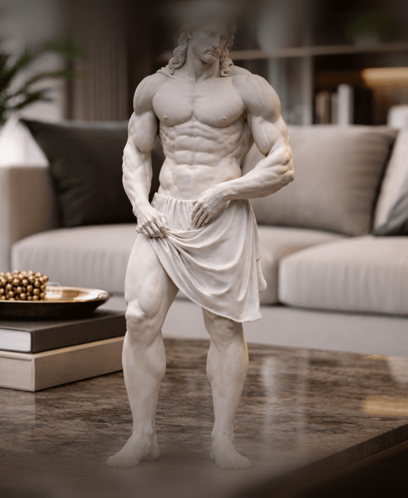 Greek Demigod Hero Statue STL – Muscular Classical Sculpture for 3D Printing 3d model