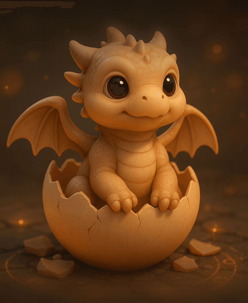 Hatching Cute Baby Dragon 3d model