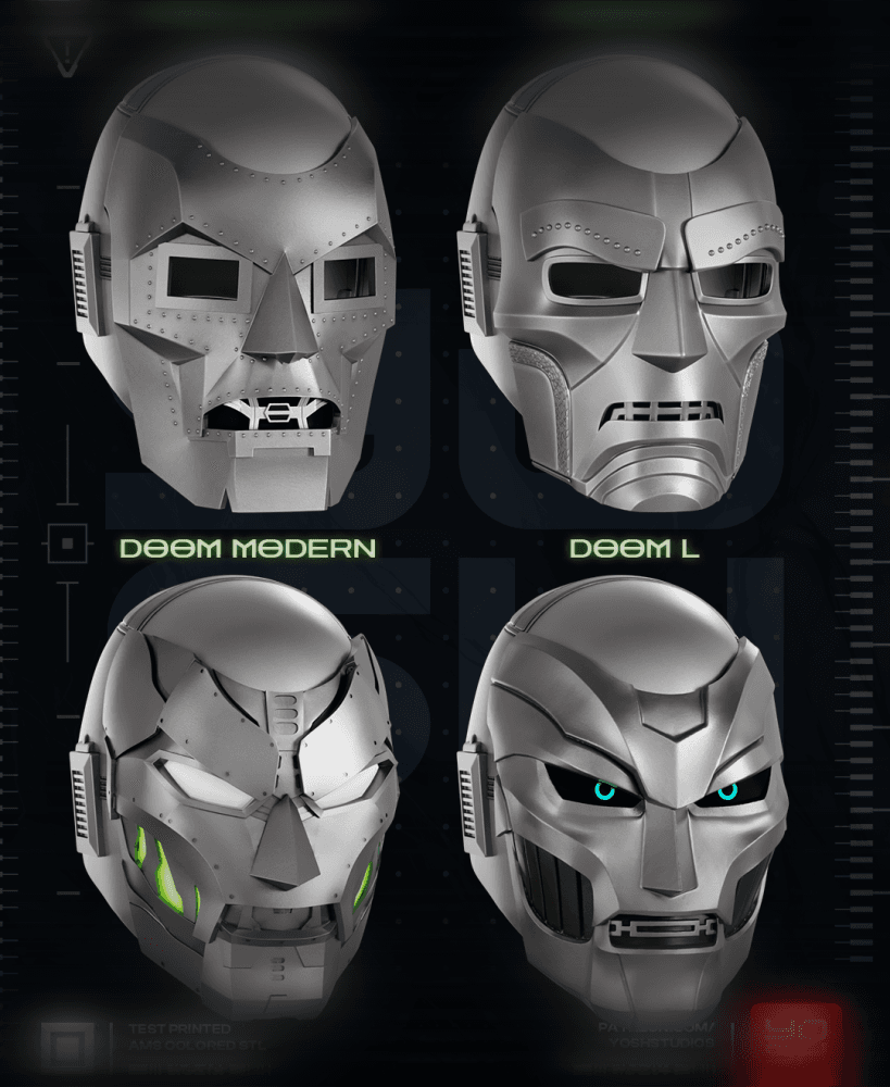 Modular Dr Doom Mask 3D Printer STL file 3d model