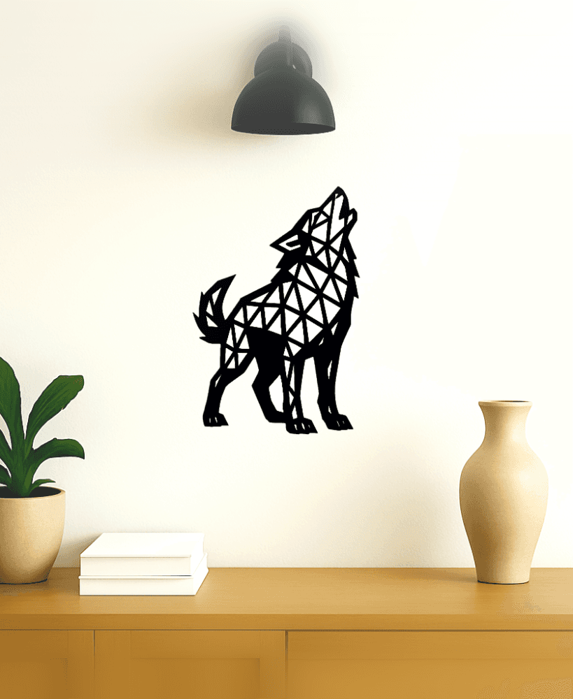 Décoration murale d'animaux lowpoly (loup) 3d model