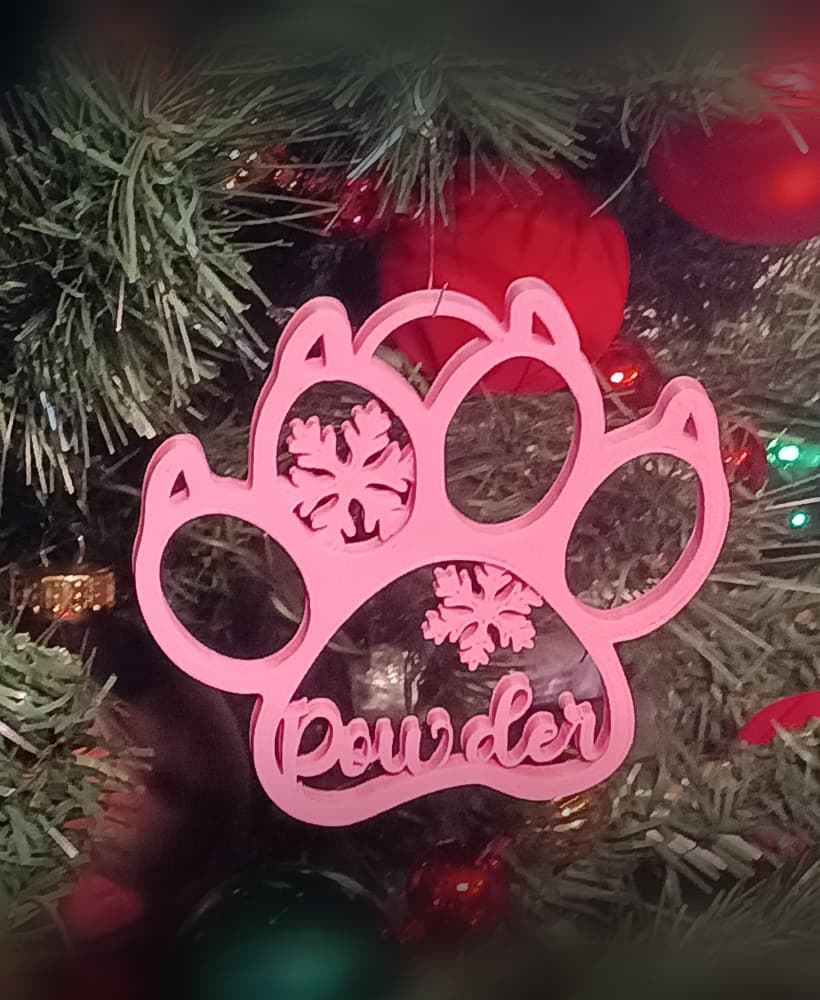 Powder Pet Cat Paw Print Christmas Ornament Decoration 3d model