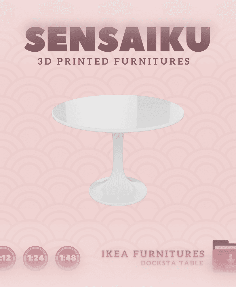 Miniature Replica 01. DOCKSTA Table for Miniature Dollhouse IKEA 3D - IKEA 3D Print (1:12,24,48) 3d model