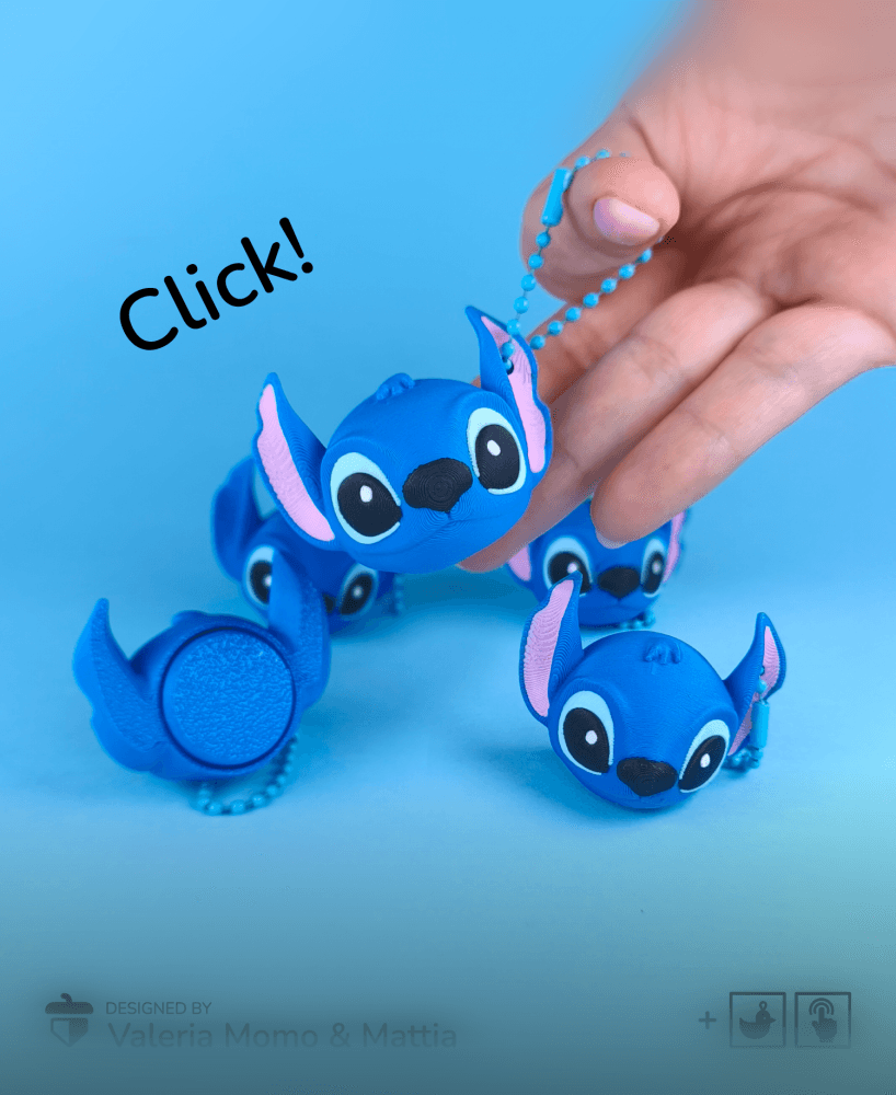Stitch Head Clicker / Keychain, Fan-Art from Lilo & Stitch Saga 3d model