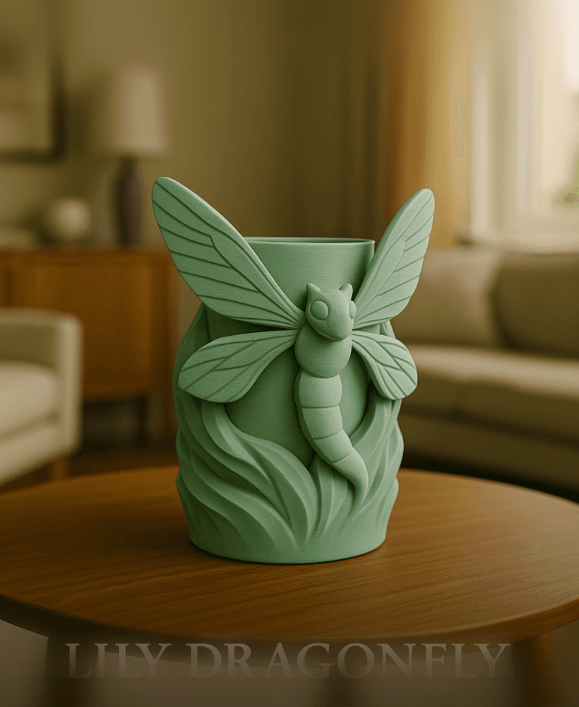 Dragonfly vase art organizer for airy elegance 3d model