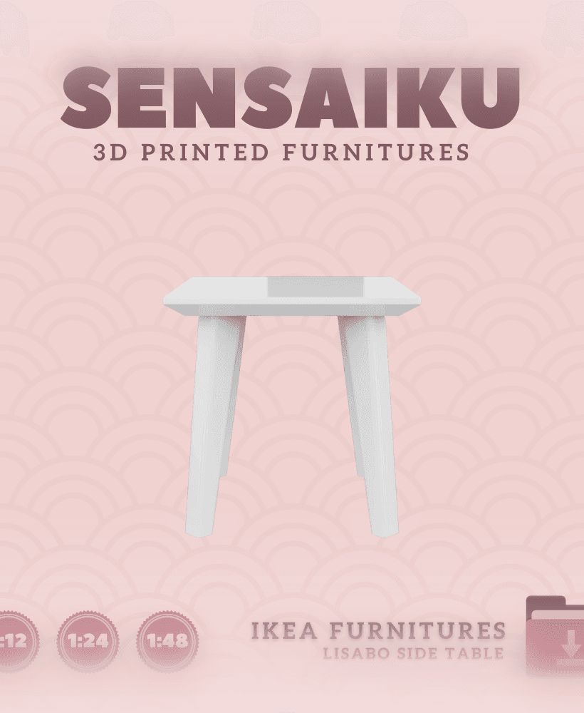 Miniature Replica 03. Lisabo Side Table for Miniature Dollhouse IKEA 3D Print (1:12,24,48) 3d model