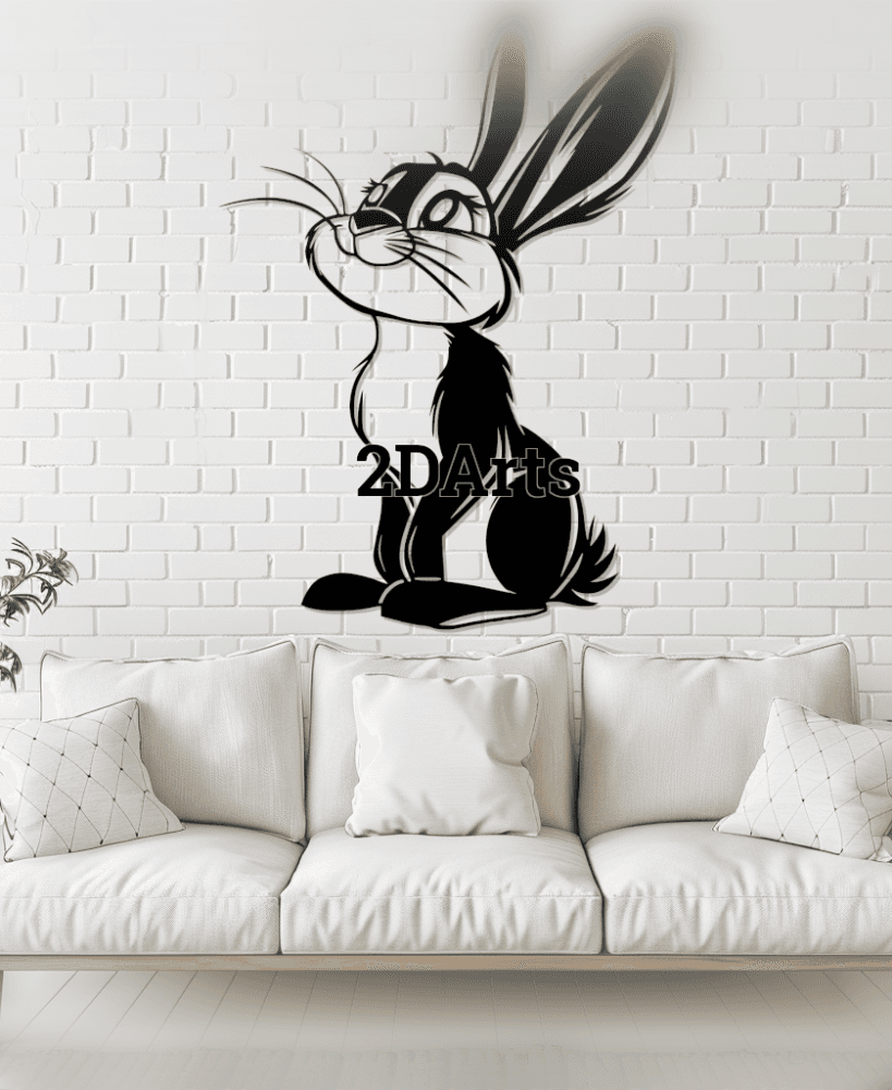 Rabbit Disney Style 2D Wall Art/Window Art 3d model