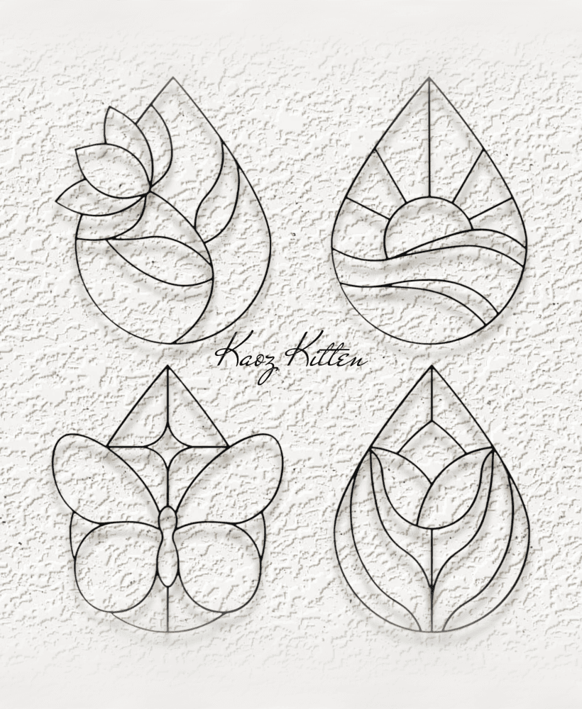 garden rain element set wall art home decor 3d model
