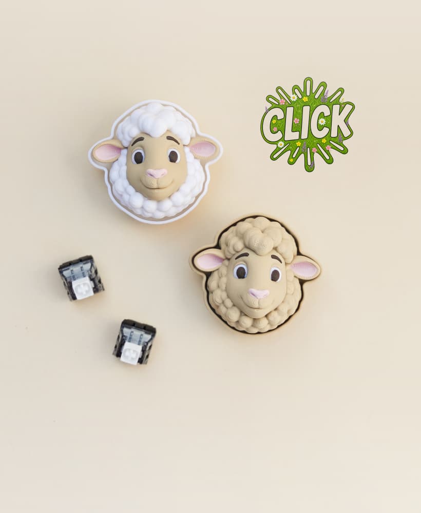 Sheep Fidget Clicker Keychain, Farm Animal Desk Toy 3d model