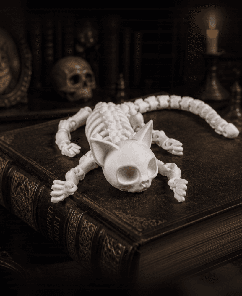 Cat Skeleton Flexi Toy Gothic Articulated Collectible 3d model