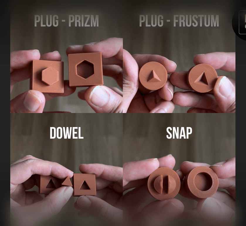 Plug, Dowel, Snap - Connectors 3d model