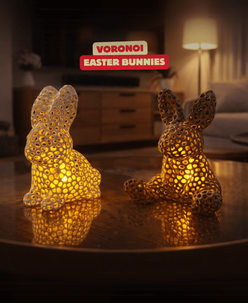 EASTER BUNNY TEALIGHTS (VORONOI) / EASTER DECOR / BUNNY DECOR / MODERN DECOR / LIGHT AMBIENTE 3d model