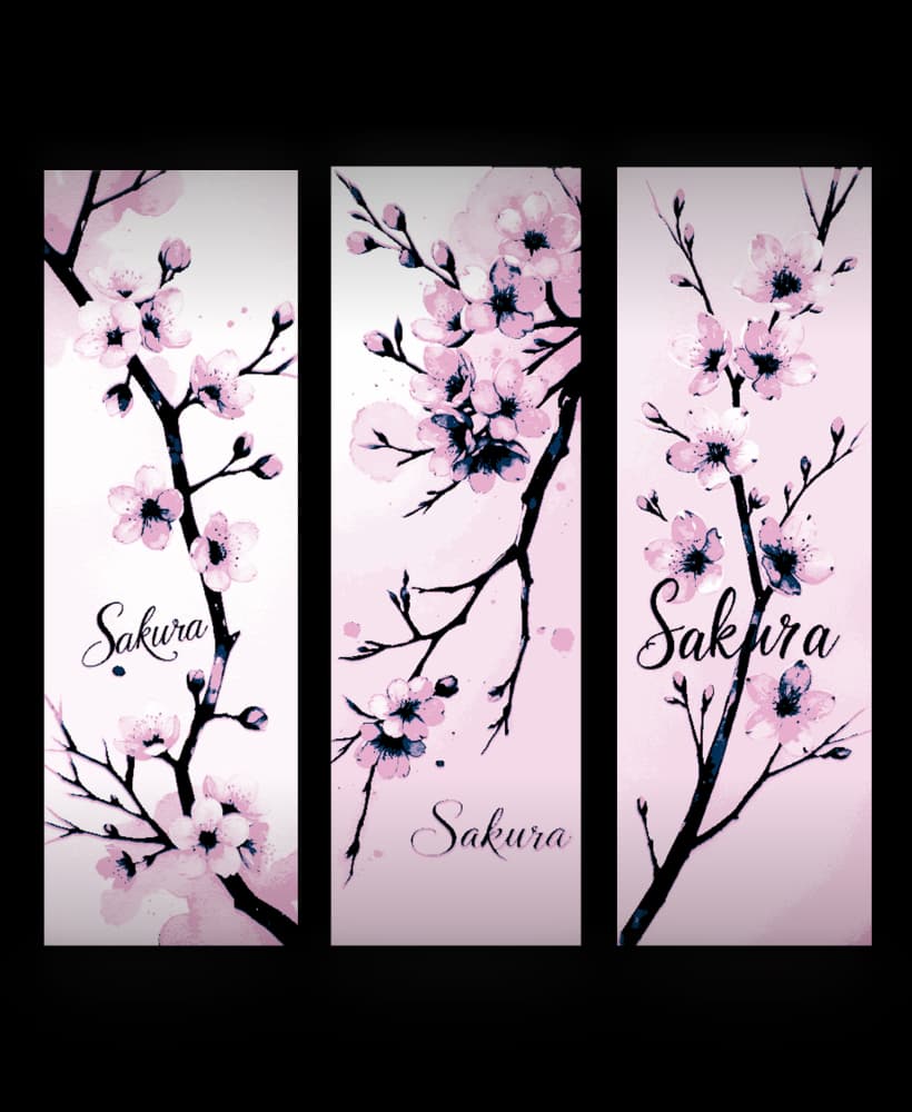 Cherry Blossoms show spring is here - Sakura - Set of Bookmarks 3d model