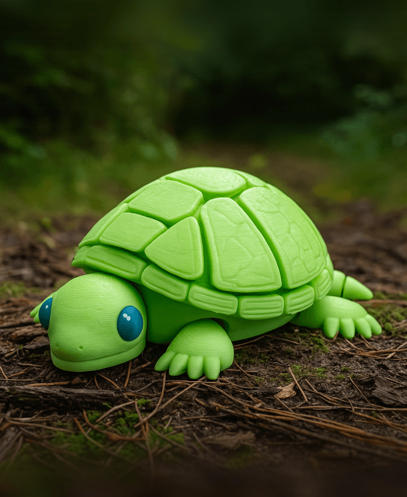 Adorable Articulated Turtle Fidget Toy 3d model