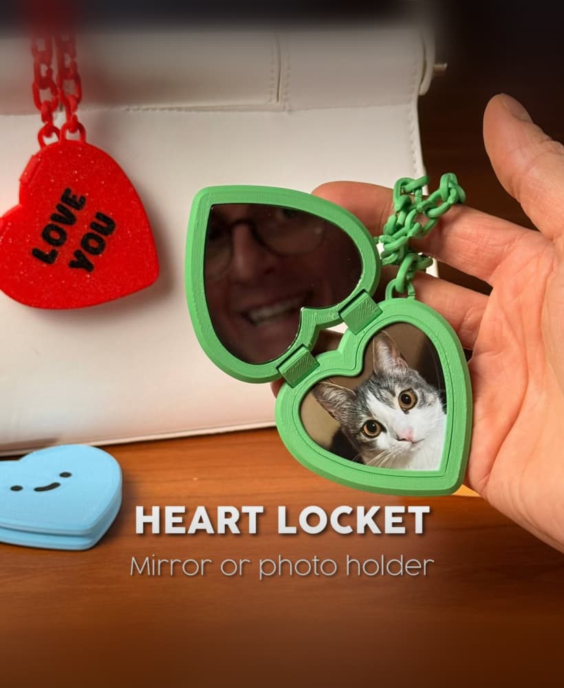 HEART LOCKET | MIRROR OR PHOTO HOLDER 3d model
