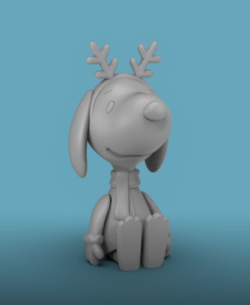 Holiday FLEXI Snoopy -Keychain/Bag Dangle/Ornament 3d model