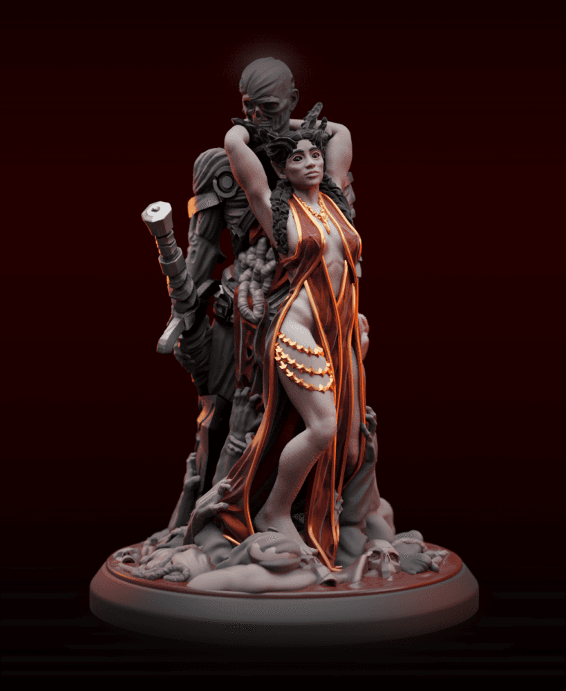 Necromancer and Knight 3d model