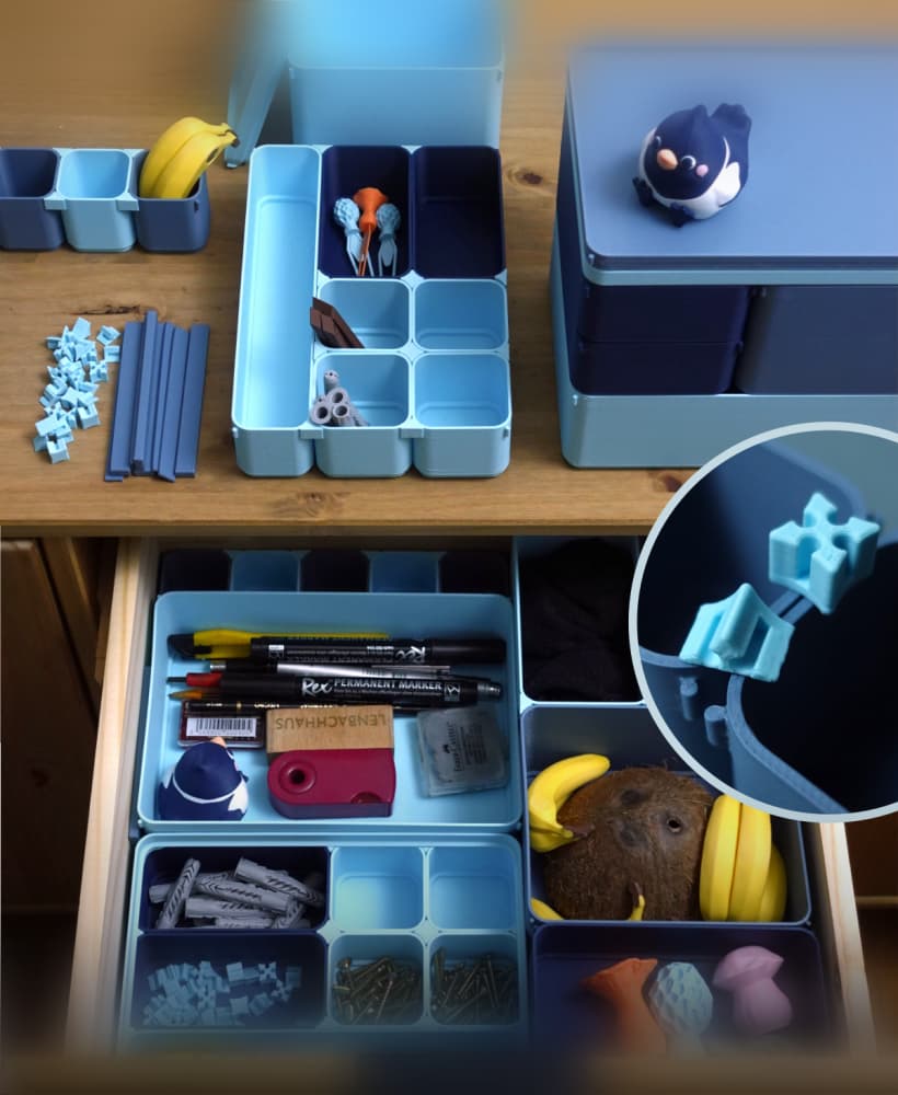 BOXY : Modular, stackable boxes and drawer organizer 3d model