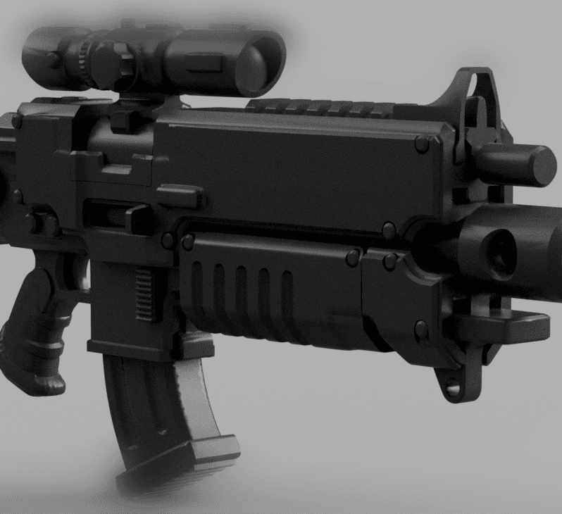 Bolter Rifle SpaceMarine 2 1:1 Replica Cosplay 3d model
