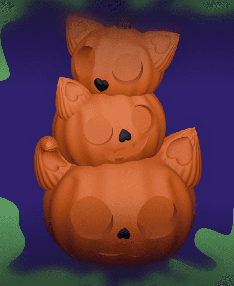 Pumpkin Cat Tower! - 2 Varieties 3d model