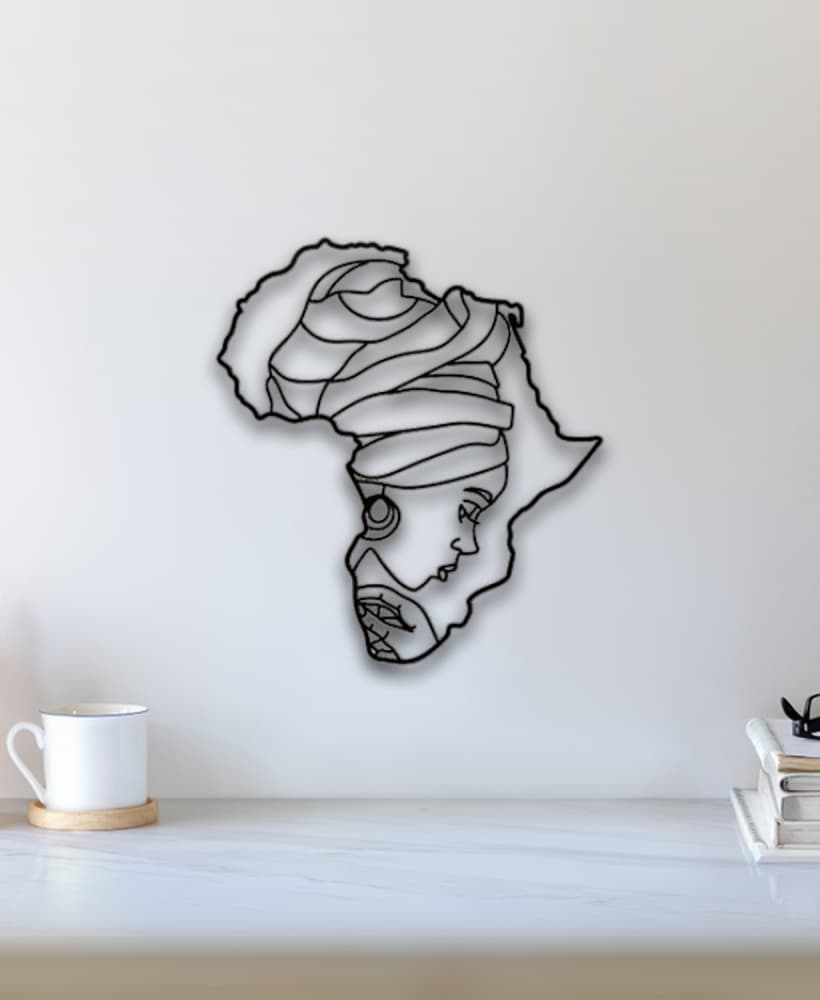 African Woman Wall Art 3d model