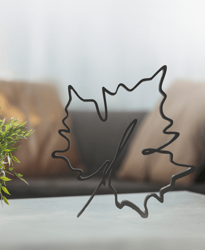 Leaf Line Art, Modern, Minimalist 3d model
