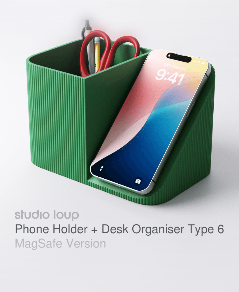 Phone Holder + Desk Organiser Type 6 MagSafe Version 3d model