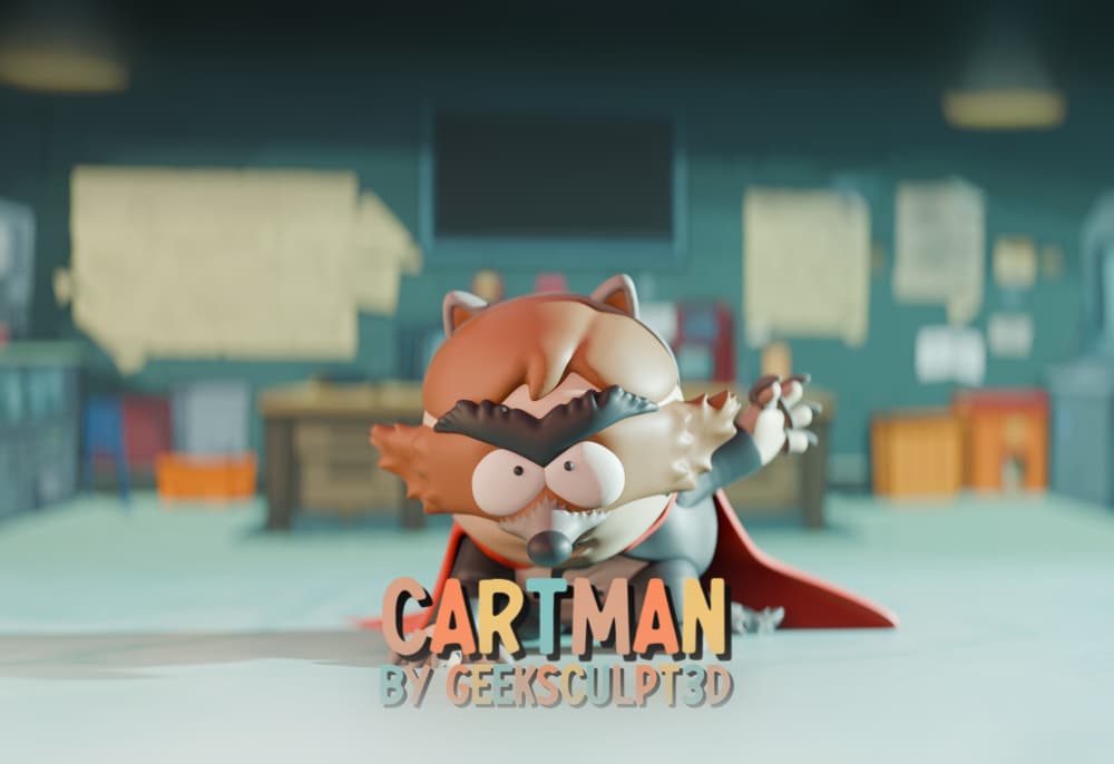 South Park Character Collectible - Cartman as The Coon 3d model