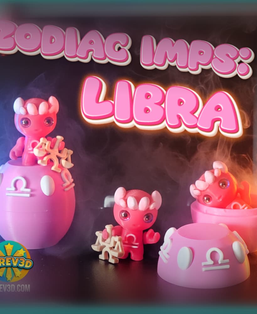 Libra Flexi Imp - Zodiac Imp Collection Part 3 - Keychain & Straw Buddy, No Supports 3D Print STL/3M 3d model
