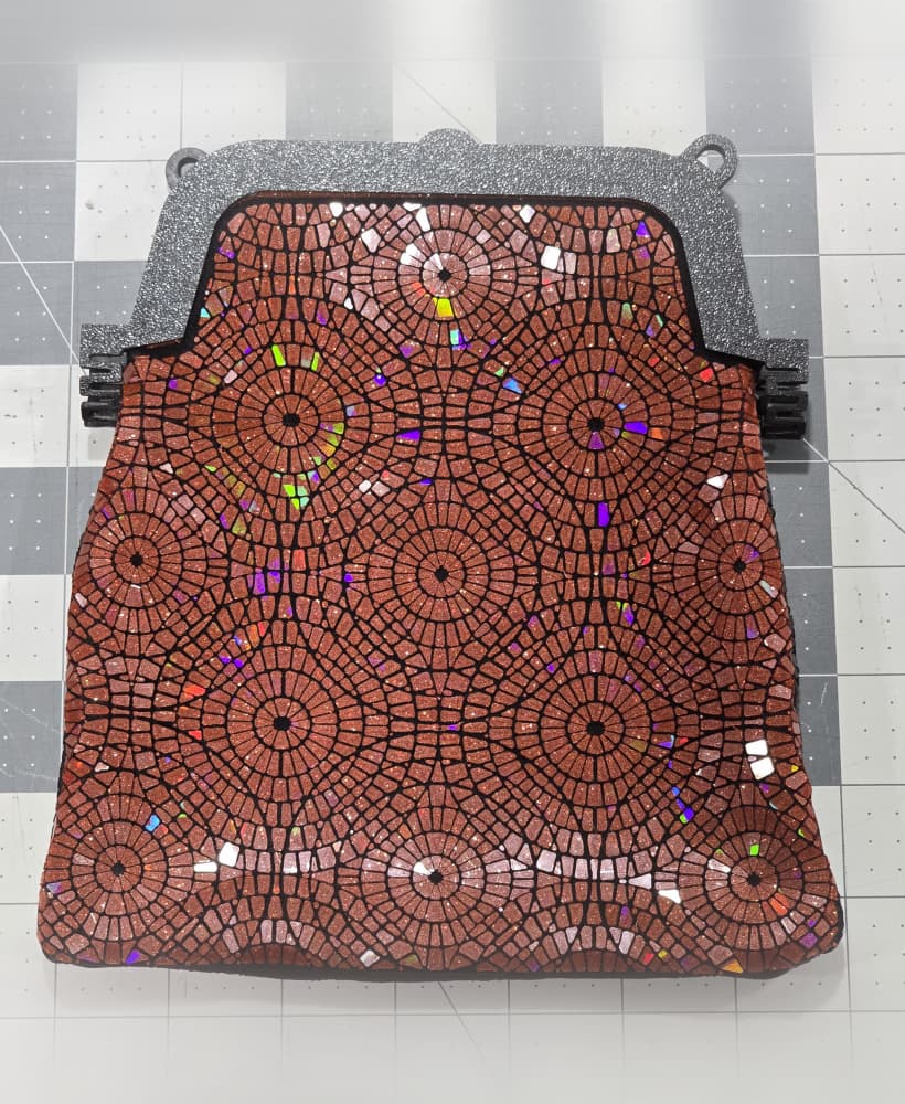 Large 3D printed bag with magnetic closure and living hinge 3d model