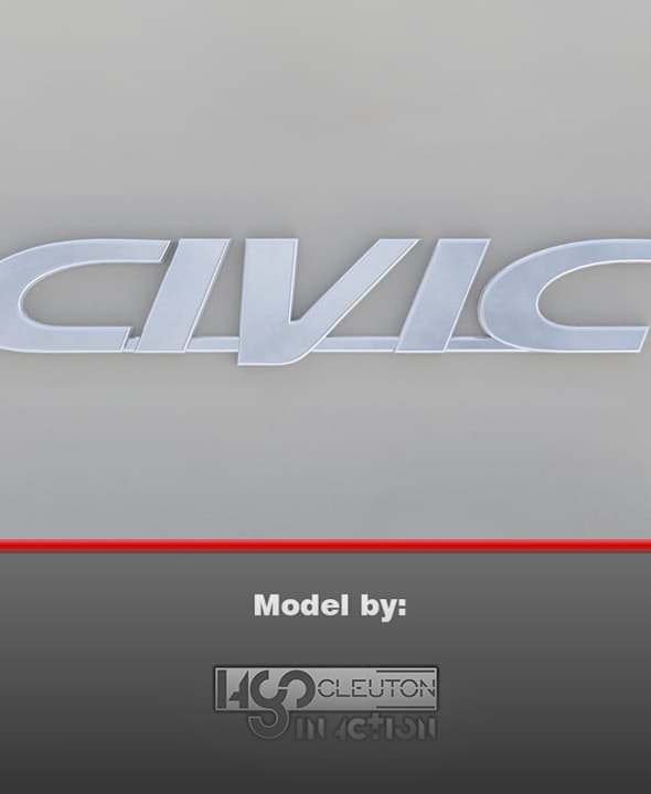 Emblema Honda Civic Logotipo 3d model