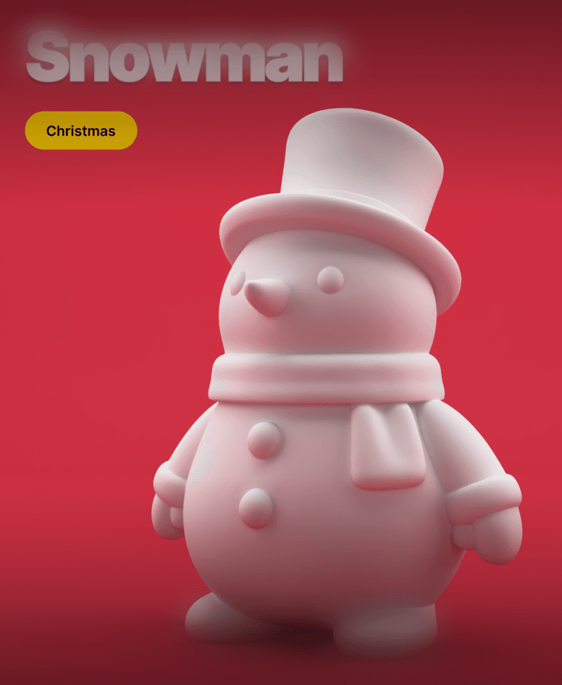Minimalist Snowman with Top Hat – Cute Christmas 3D Printable Figurine 3d model