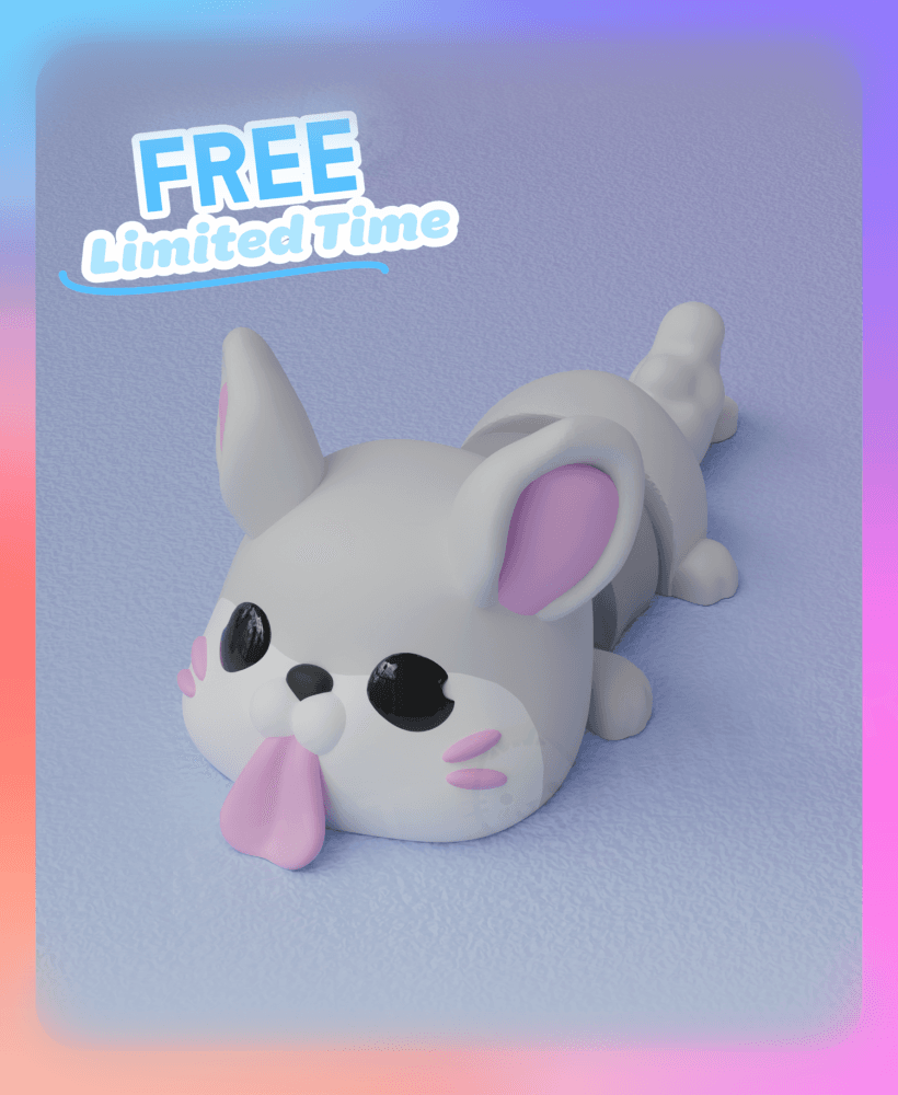Flexi Chinchilla Keychain (Single Color) 3d model