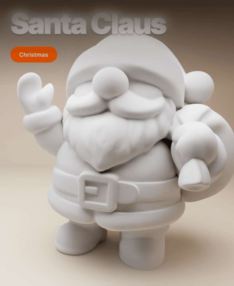 Chubby Santa Claus – 3D Printable Christmas Figurine 3d model