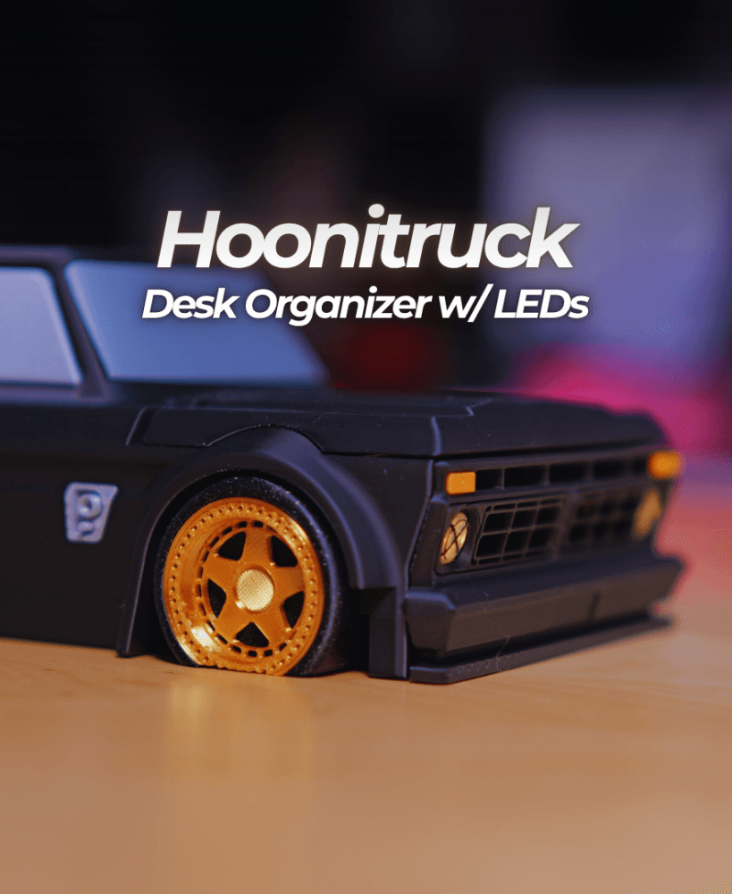 Hoonitruck Desk Organizer | Drift Series | LED Headlights 3d model