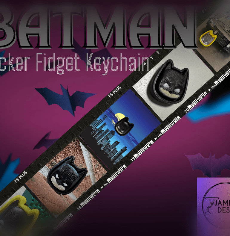 Batman Clicker Fidget and Keychain 3d model