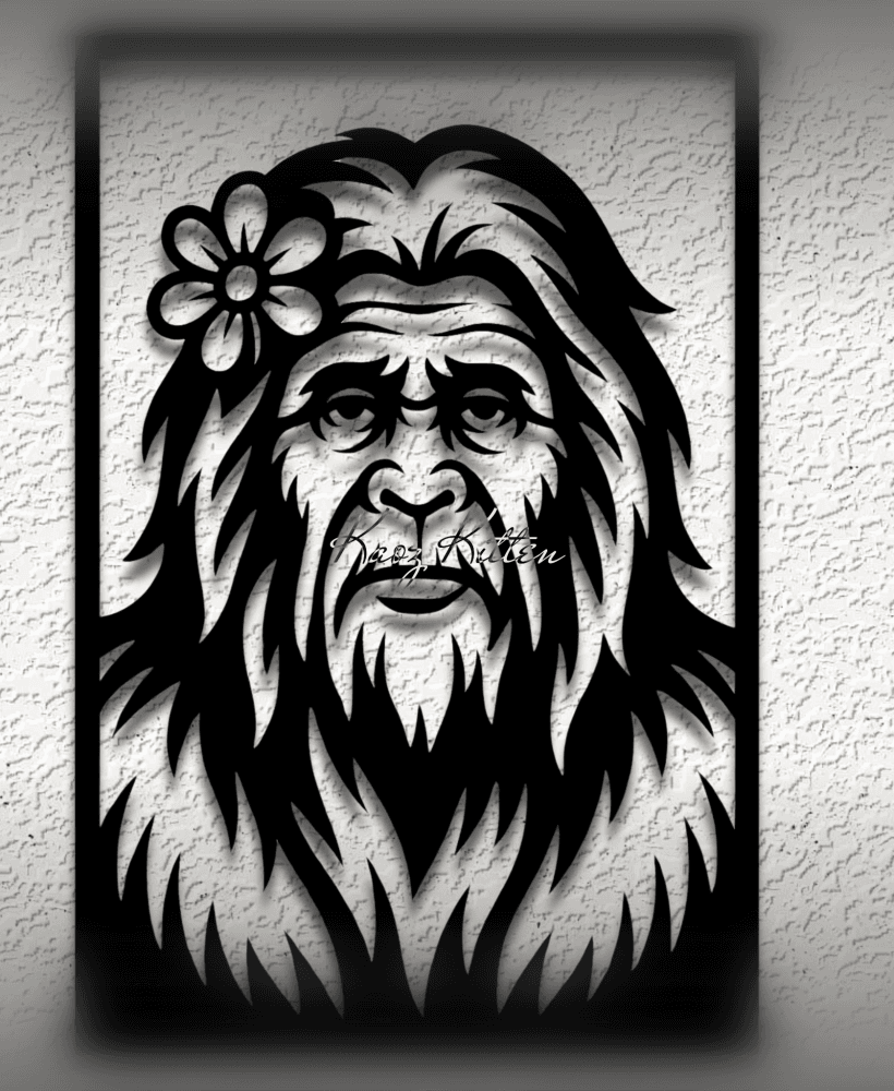 sasquatch grandma bigfoot wall art home decor 3d model