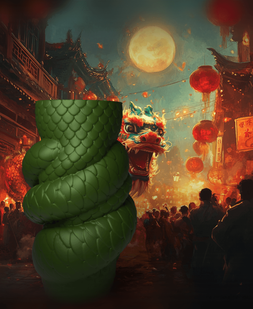 Dragon Scale Vase - Chinese New Year 3d model