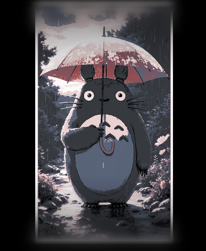 My neighbor Totoro fan art - Him and his umbrella - the sounds of Rain 3d model