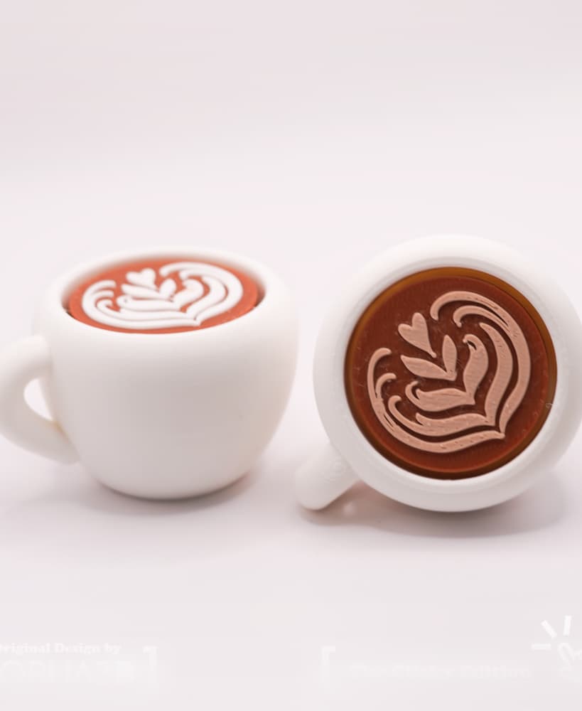 The Clicky Edition: Latte Art & Coffee Cup 3d model