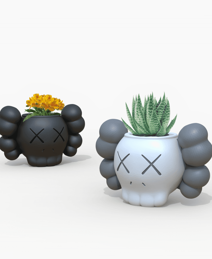 KAWS Planter, Modern Skull Pot, Special Edition, Flower Pot, Hypebeast - Urban Art - Pop Art Decor 3d model
