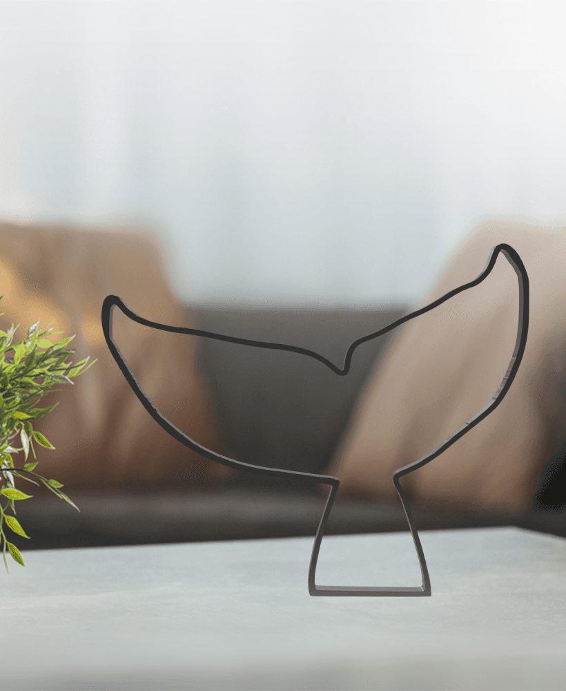 Whale Tall Line Art, Minimalist, Modern 3d model