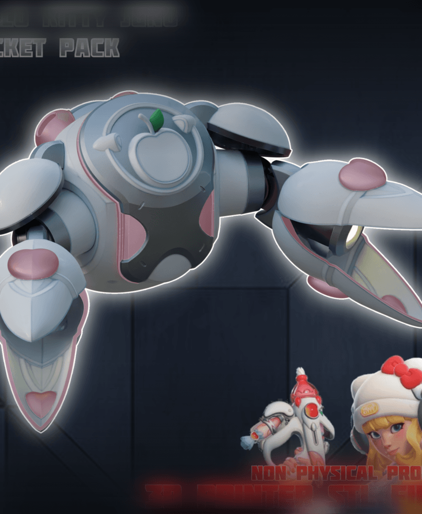 Hello Kitty Juno Cosplay Rocket Backpack Overwatch 3d model